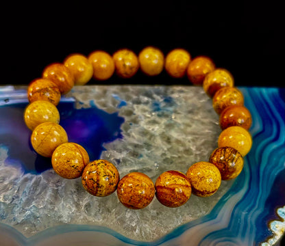 Earth Journey Picture Jasper Bracelet – Reiki-Infused 10mm (Medium–Large Wrists)