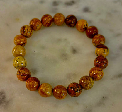 Earth Journey Picture Jasper Bracelet – Reiki-Infused 10mm (Medium–Large Wrists)