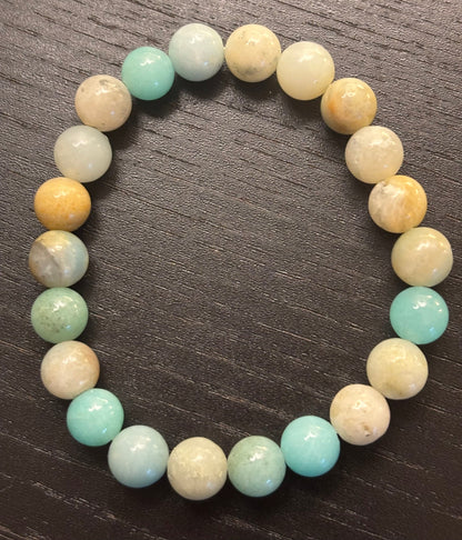 Amazonite Bracelet – Calm, Coastal Energy in Every Bead (8mm and 12mm stone sizes)