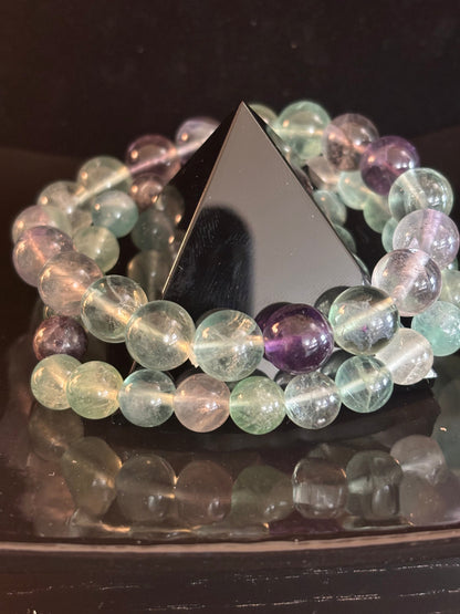 Natural Fluorite Spiritual Healing Bracelet – 6mm, 8mm or 10mm Gemstone Beads