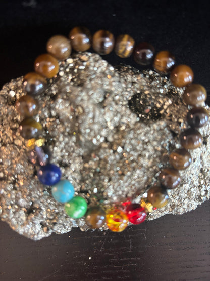 Tiger Eye Chakra Healing Bracelet – Strength, Protection & Balanced Energy (8mm)
