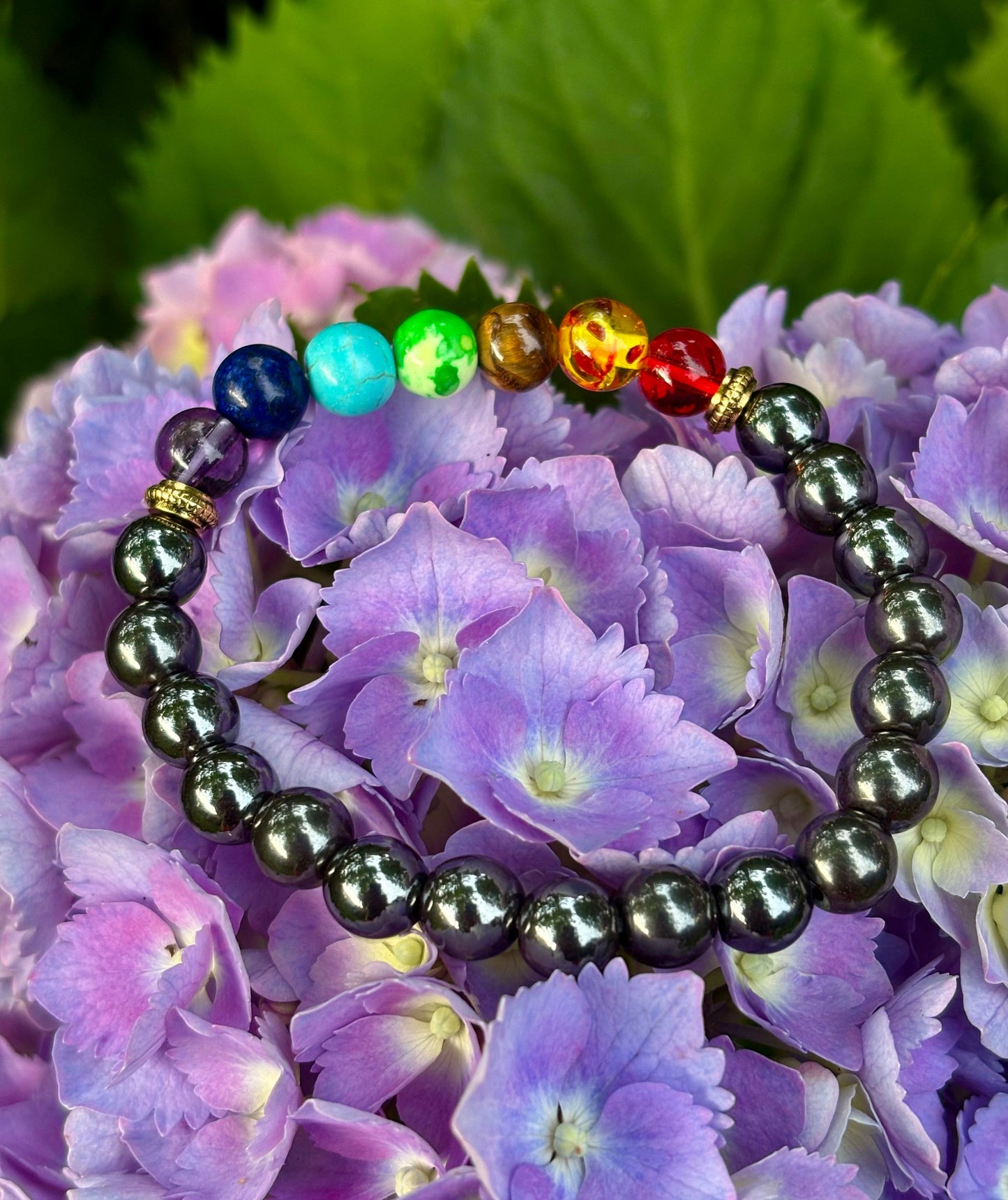 Chakra Healing Reiki-Infused Bracelet with Hematite - Grounding, Protection & Balance