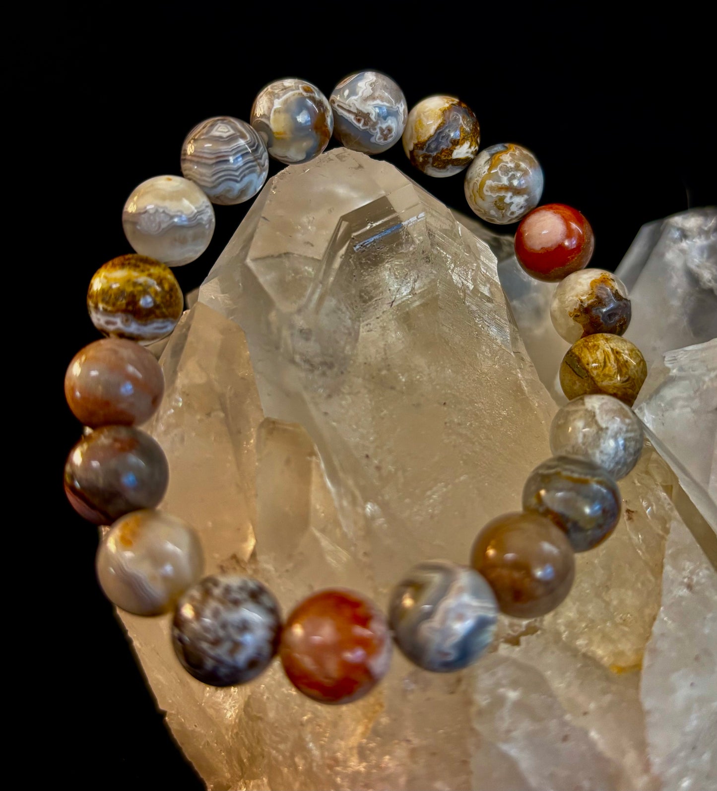 Pure Mexican Agate (6.5"-7.25" Small to Medium Wrists)