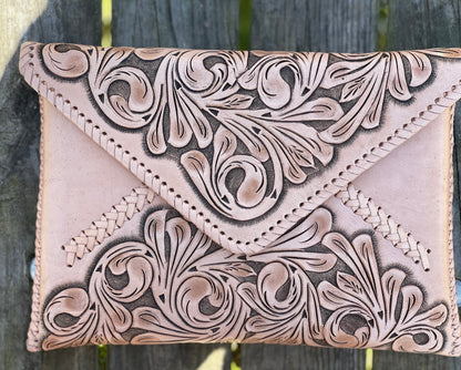 Hand-Tooled Leather Crossbody & Clutch Bag "ITALIA" by ALLE