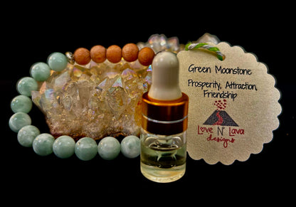 Green Moonstone Aromatherapy Diffuser Bracelet