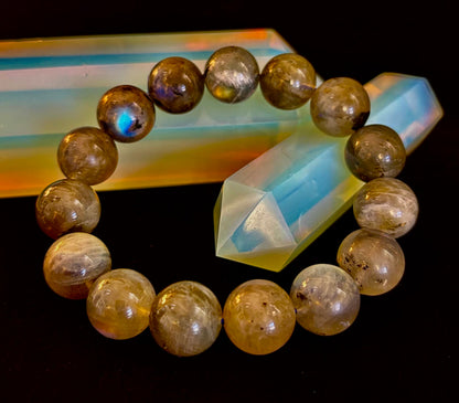 Moonlit Path: Silver Flash Labradorite Bracelet - Reiki Infused (3 Amazing Bead Sizes)