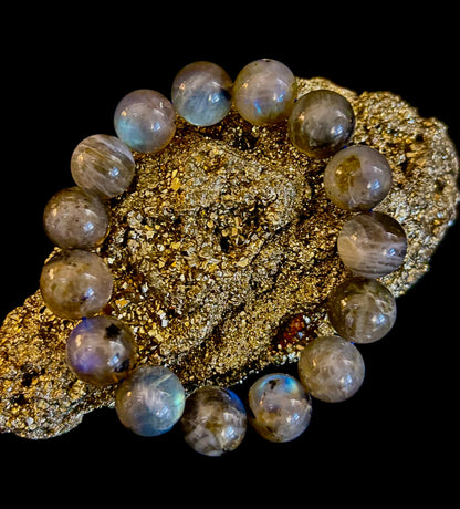 Moonlit Path: Silver Flash Labradorite Bracelet - Reiki Infused (3 Amazing Bead Sizes)