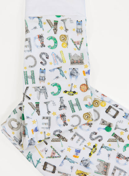 Children's Two Piece Organic Pajamas - NYC Alphabet Soup