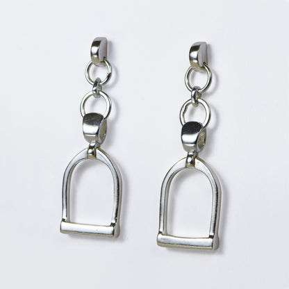 Cortina - Cuban Chain Horse Stirrup Necklace in Silver