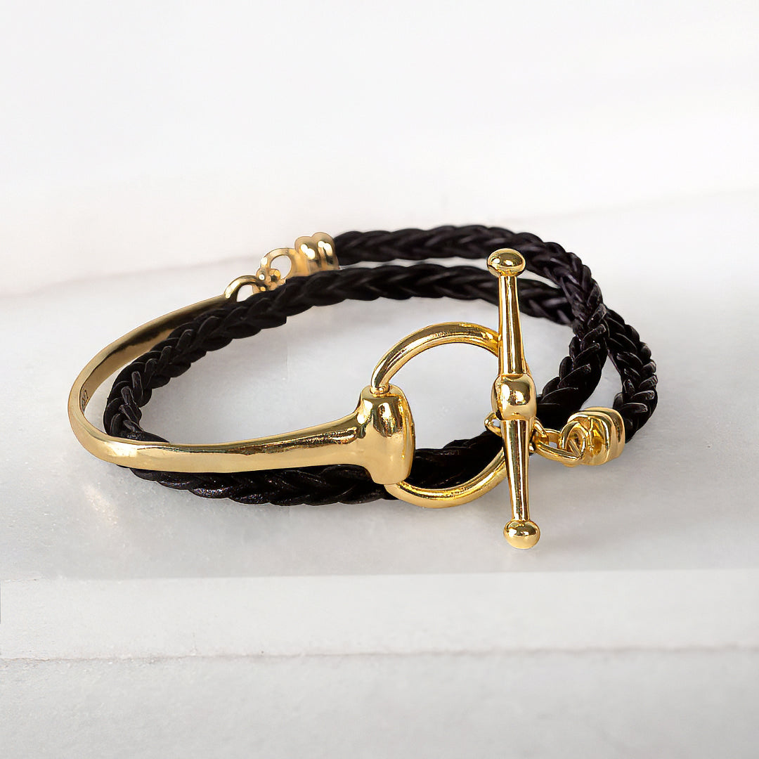 Odeza - Wrap Around Horse Bit Bracelet in Gold