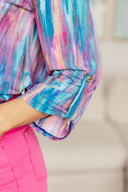 Lizzy Top in Blue Multi