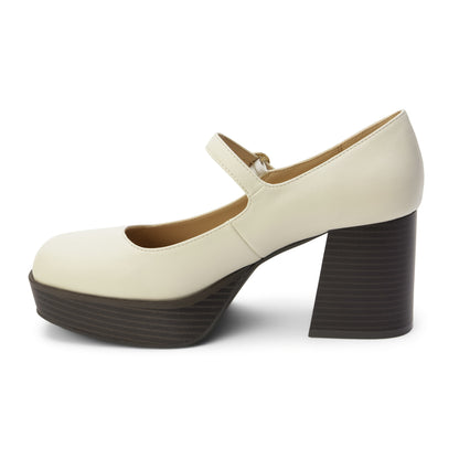 Matilda Platform Heel in Bone