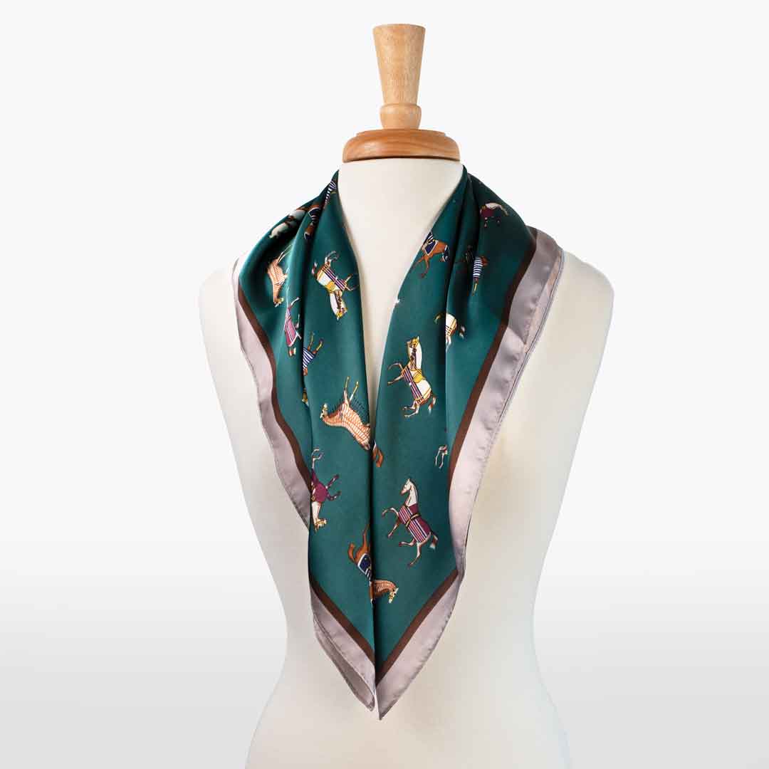 Hunt Club - Stylized Equestrian Scarf in Deep Teal