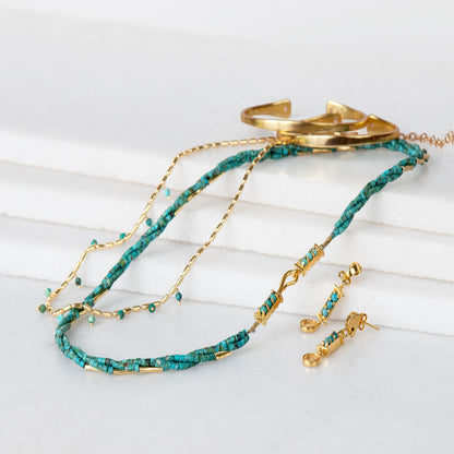Prism - Turquoise Horseshoe Coin Earring