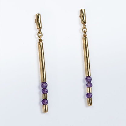 Prism - Amethyst Horseshoe Coin Earring