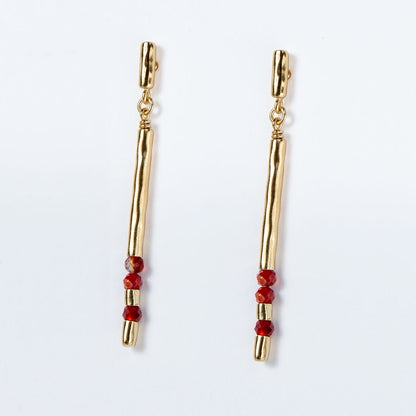 Prism - Carnelian Horseshoe Coin Earring