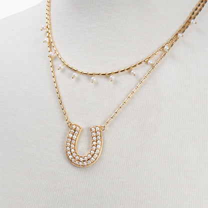 Prism - Pearl Horseshoe Coin Earring