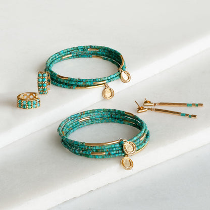 Prism - Turquoise Horseshoe Coin Earring