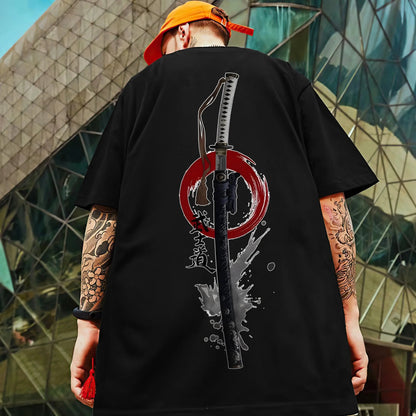 🗡️  3D Samurai Knife Print Oversized T-Shirt