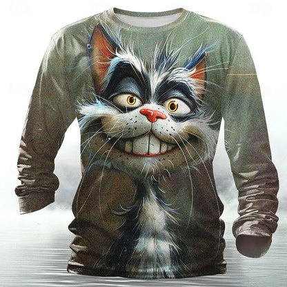 🐅 3D Animal Print Long Sleeve T-Shirt – Harajuku Hip-Hop Streetwear