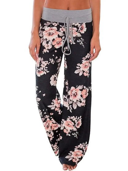 Plus Size Wide-Leg Drawstring Lounge Pants Casual Comfort