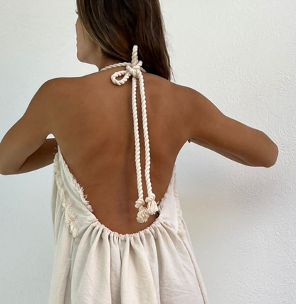 Handmade Boho Beach Backless Maxi Dress "TESSY"