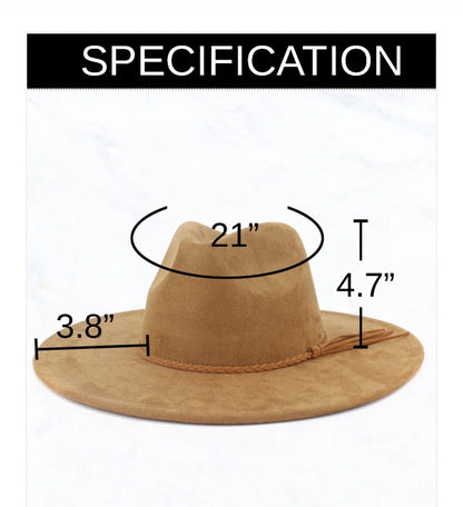Wide Genuine Leather Cognac Hat Band w/ Turq 954m