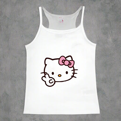 Y2K Hello Kitty Crop Top – Emo Girls Vintage Punk Tank