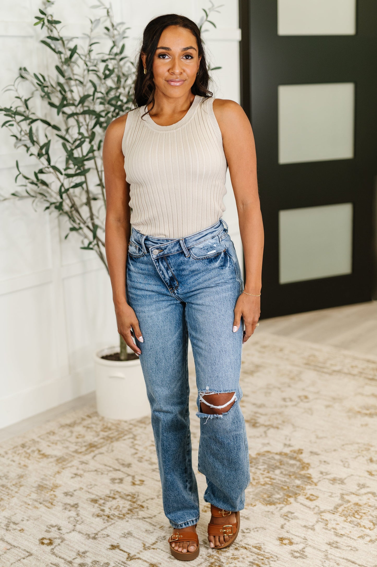 She's Exceptional Ribbed Crew Neck Tank Top