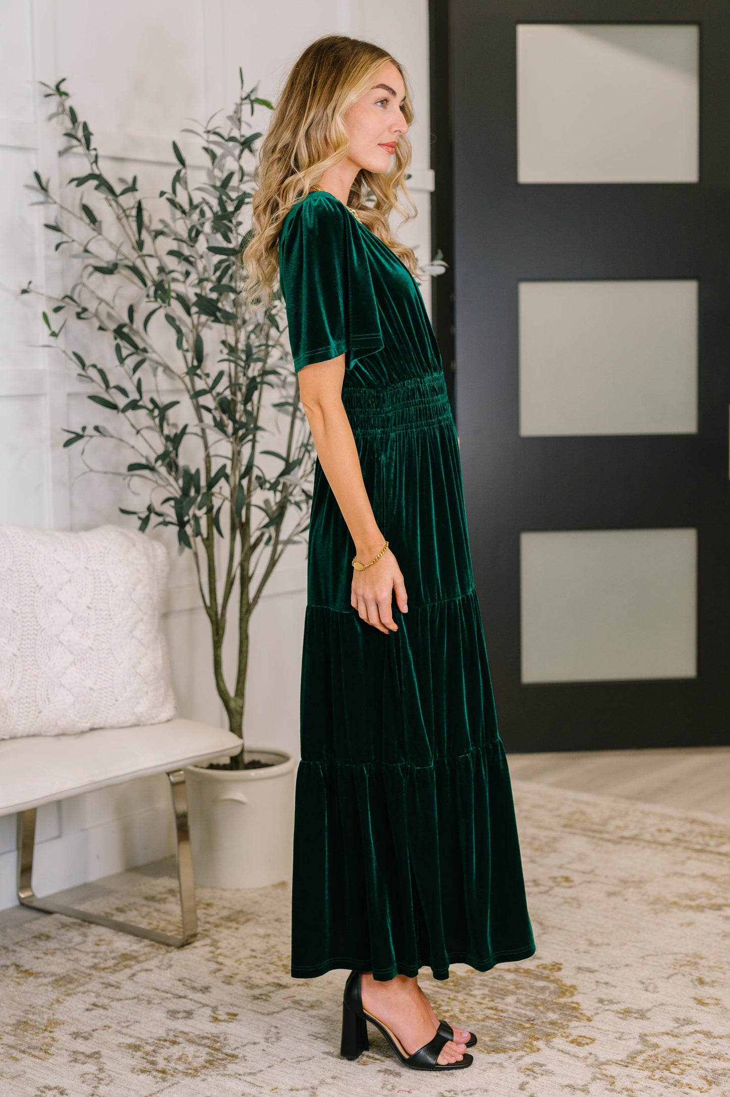 Softest Touch Velvet Tiered Dress