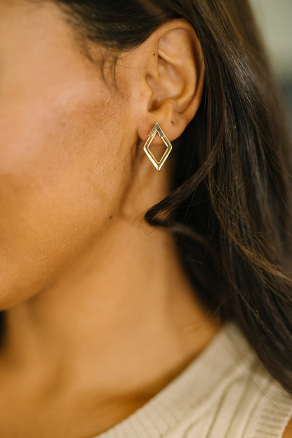 Steal Your Breath Geometric Rhombus Stud Earrings