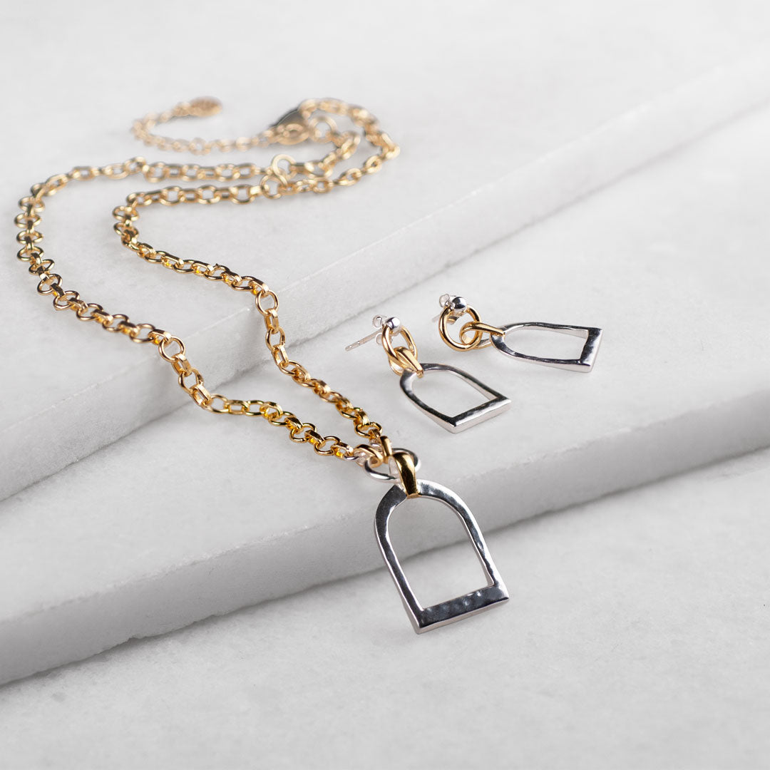 Denby - Riding Stirrup Earring in Two Tone