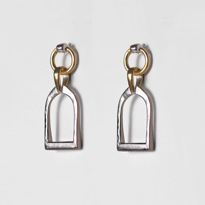 Denby - Two Tone Equestrian Riding Stirrup Necklace