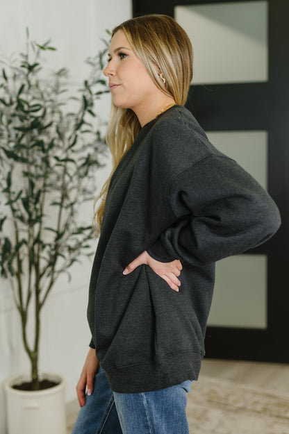 Sunday Snug Relaxed Pullover in Charcoal