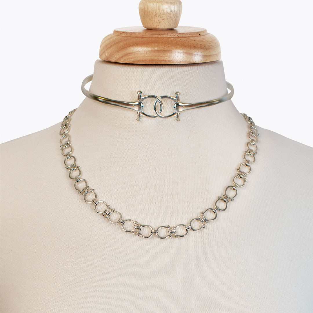 Chapelle - Horseshoe Link Equestrian Bracelet in Silver