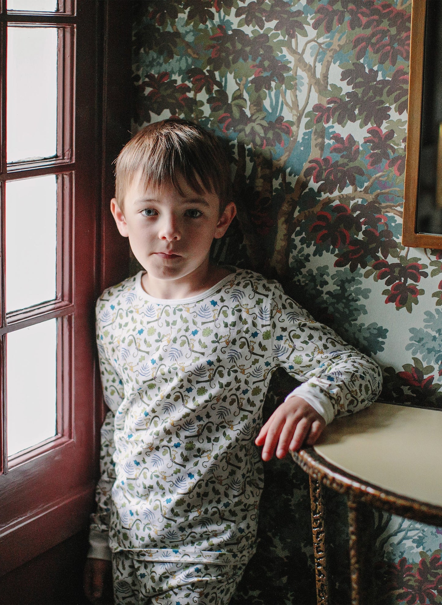 Children's Two Piece Organic Pajamas - Happy Monkey