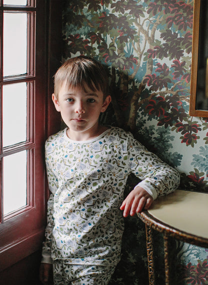 Children's Two Piece Organic Pajamas - Happy Monkey