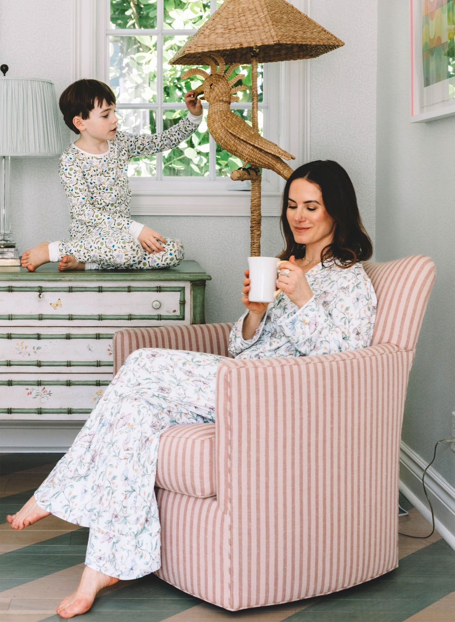 Children's Two Piece Organic Pajamas - Happy Monkey