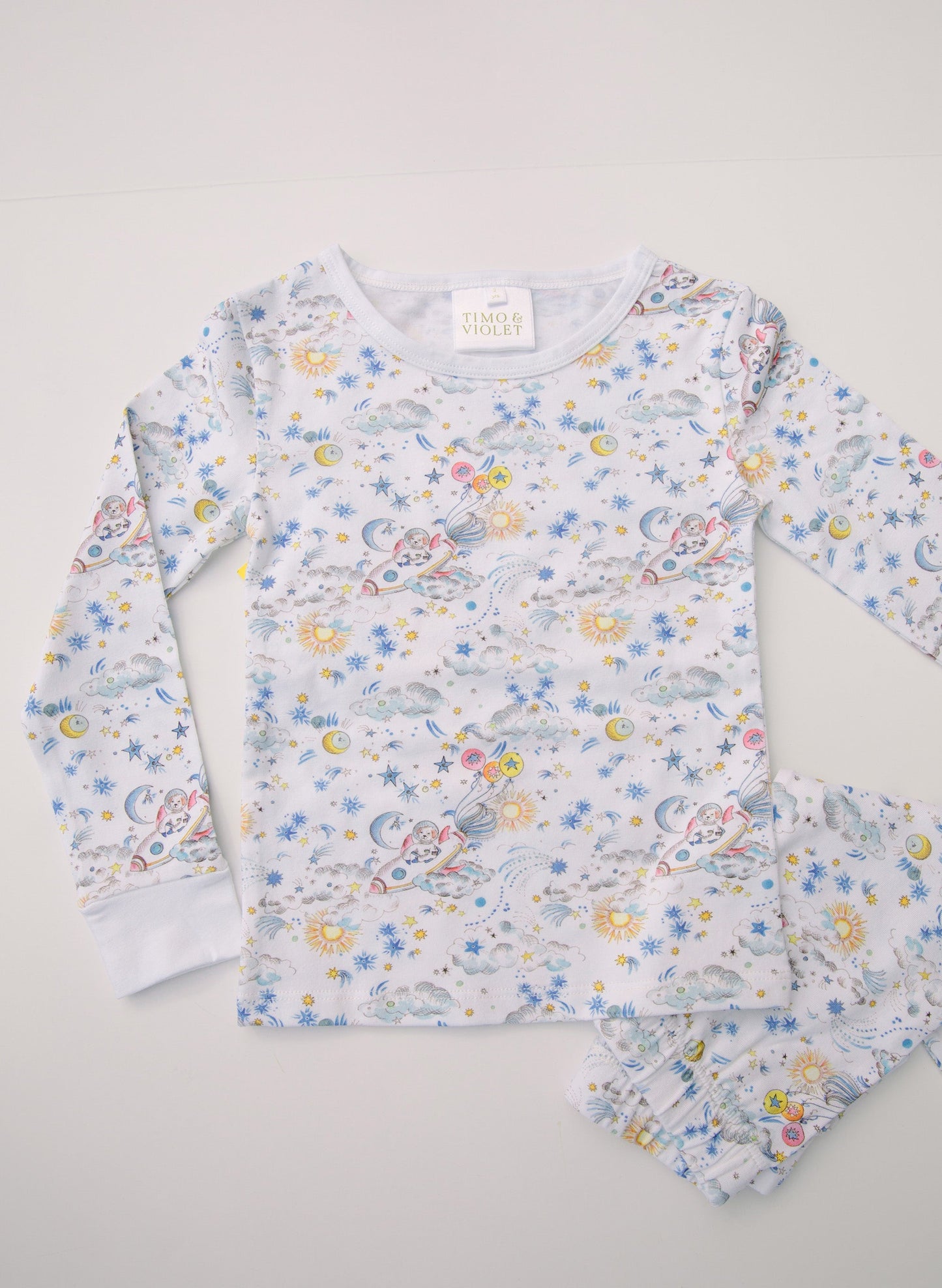 Children's Two Piece Organic Pajamas - Dog-O-Naut