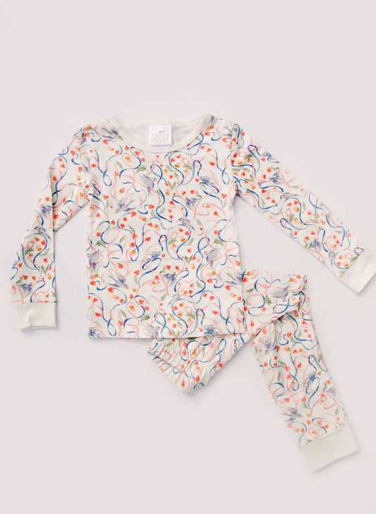 Children's Two Piece Organic Pajamas - Songbird