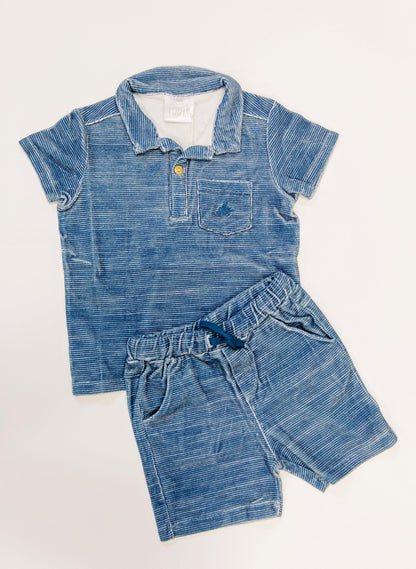 Dax French Terry Polo - Sailor Navy Stripe