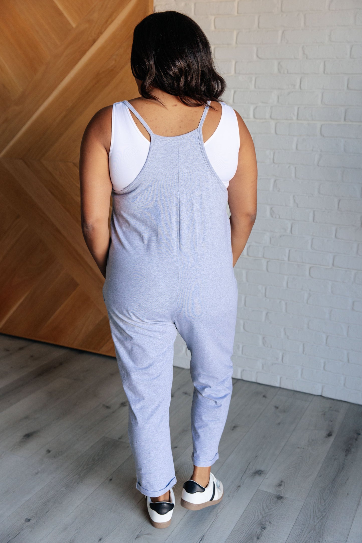 Totally Me Spaghetti Strap Jumpsuit in Heather Grey