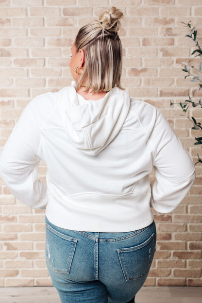 Working Up A Sweat Hooded Pullover in Off White