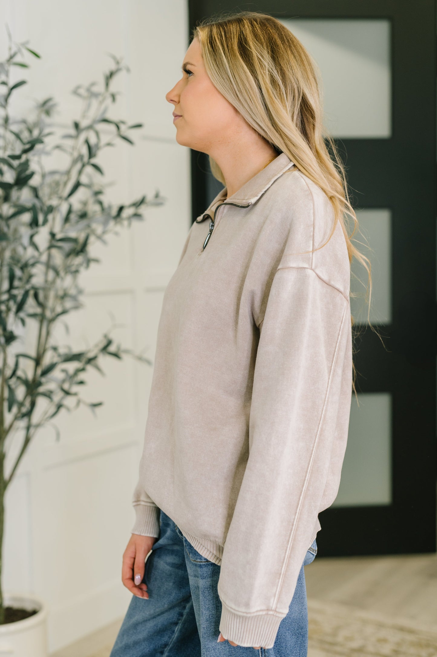 You Should Know Half Zip Pullover in Ash Mocha
