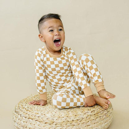 Golden Coast Check 2pc Bamboo Pajamas