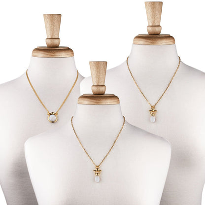 Adele - Moonstone Equestrian Horse Bit Necklace in Gold