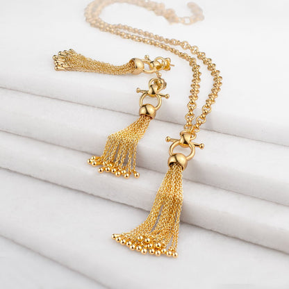 Aria - Chain Tassel Equestrian Horse Bit Necklace in Gold