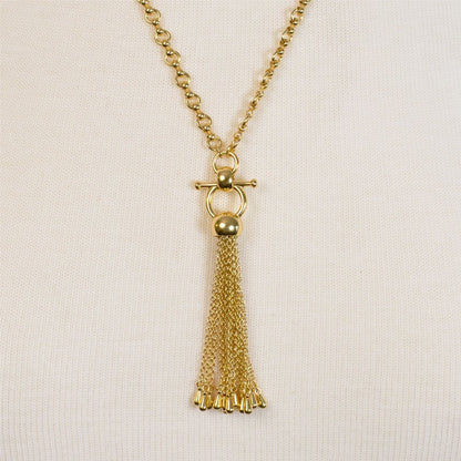 Aria - Chain Tassel Horse Bit Equestrian Earring in Gold