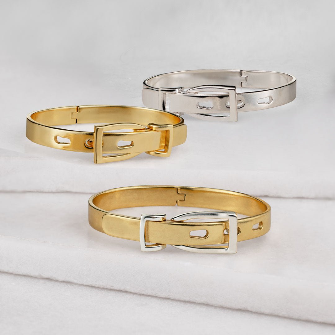 Ashton - Riding Stirrup Buckle Bracelet in Gold