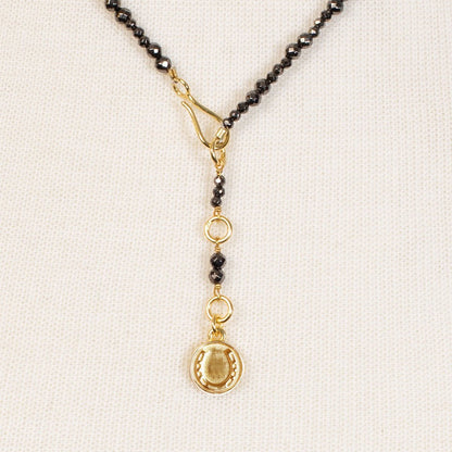 Aurora - Pyrite & Gold Horseshoe Coin Strand Necklace